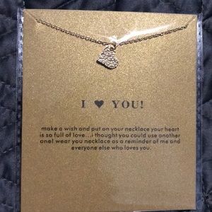 Cute hammered dainty heart necklace